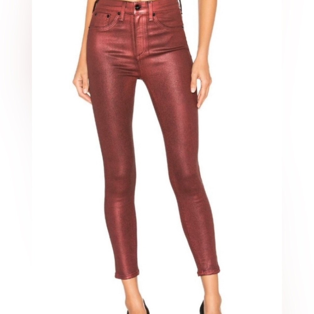 Rag and bone skinny red wax coated Jean size 27